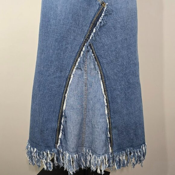 Vintage Canyon River Blues Patchwork Denim Jean Maxi Skirt 11 Womens Distressed - Picture 8 of 14